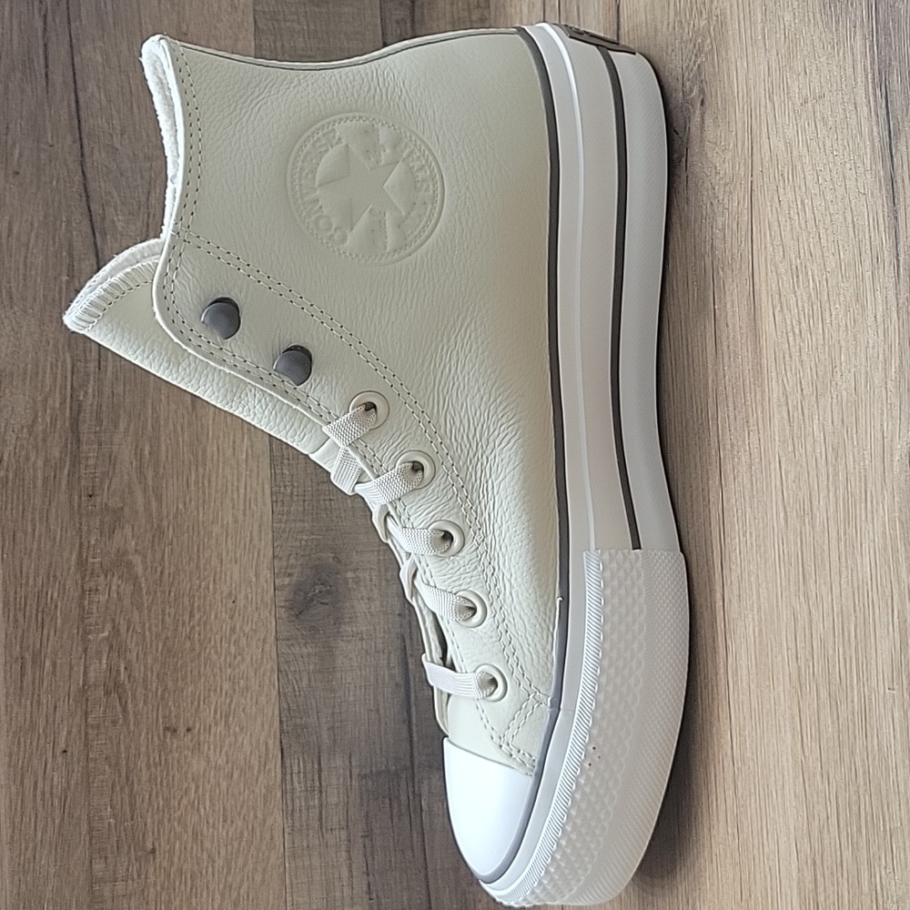 Converse Women's Off-White High-Top Sneakers - Picture 10 of 14